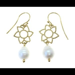 Lotus flower 925 silver earrings 14k gold plated